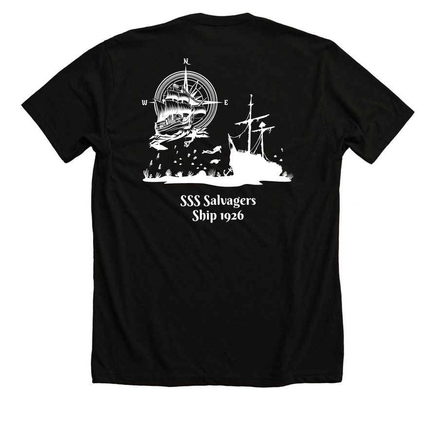 Ship 1926, a Solid Black Blend Premium Unisex Tee (back-view)