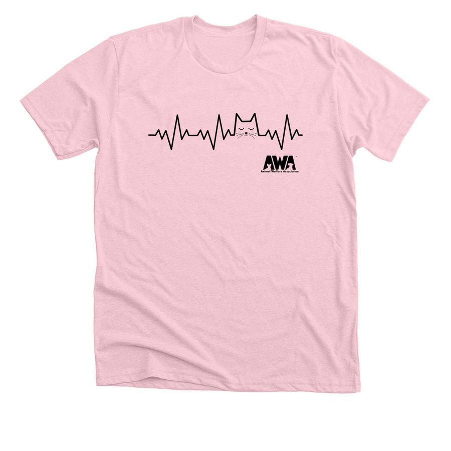 My Heart Beats for Cats, a Heather Pink Premium Unisex Tee