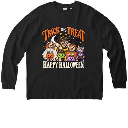 Halloween Shirts, a Black Stanley/Stella Unisex Freestyler Heavyweight Long Sleeve Tee