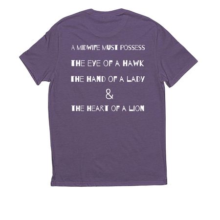 Hand of Lady, Eye of Hawk, Heart of Lion, a Huckleberry Allmade Eco Triblend Unisex Tee (back-view)