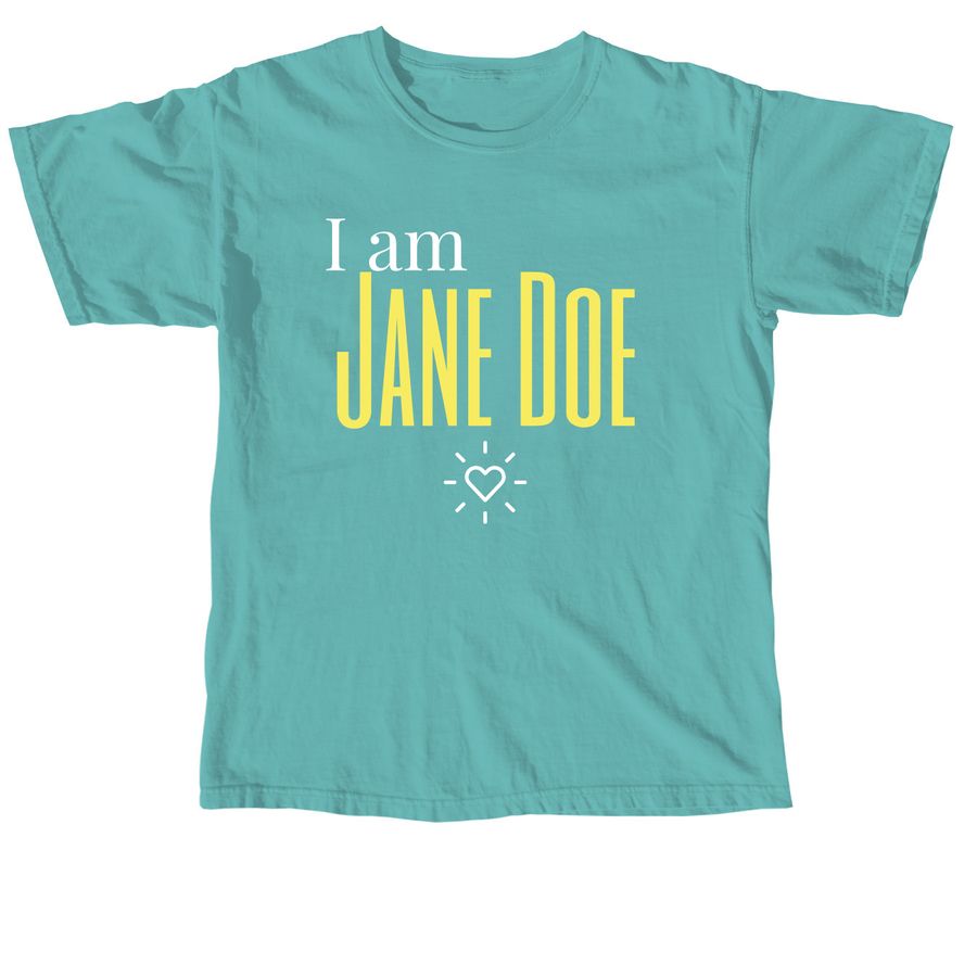 I Am Jane Doe: Stand With Survivors of SA, a Seafoam Comfort Colors Unisex Tee
