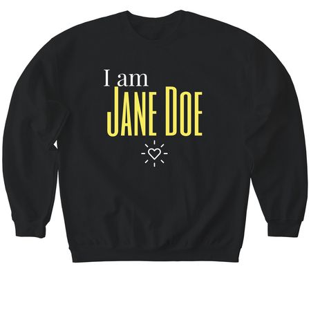 I Am Jane Doe: Stand With Survivors of SA, a Black Softstyle Crewneck Sweatshirt