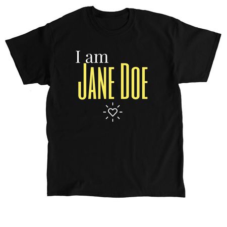 I Am Jane Doe: Stand With Survivors of SA, a Black Classic Unisex Tee
