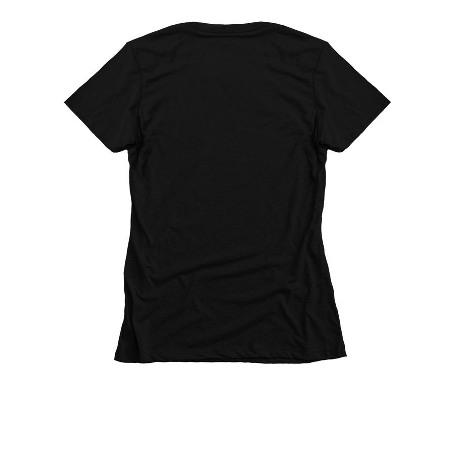 Vaccinated, a Black Women's Slim Fit Tee (back-view)