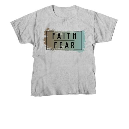 Faith over Fear - Blue, a Sport Grey Youth Unisex Tee