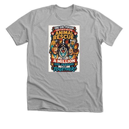 Girl Persons For Animal Rescue, a Athletic Heather Premium Unisex Tee