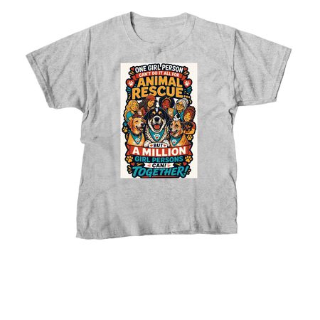 Girl Persons For Animal Rescue, a Sport Grey Youth Unisex Tee