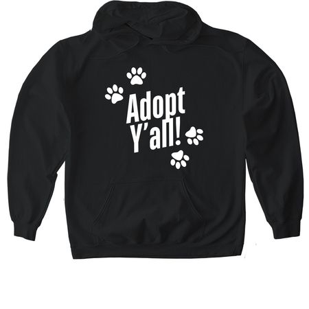 Adopt Y'all!, a Black Gildan Softstyle Pullover Hoodie