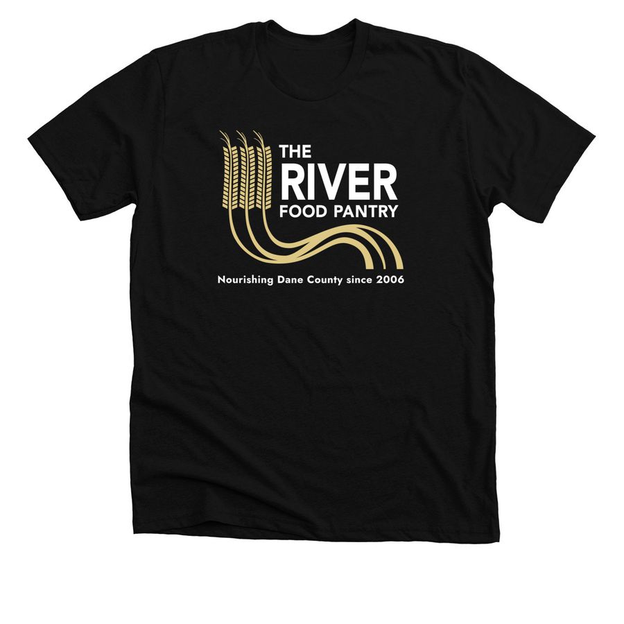 The River Logo - Apparel, a Solid Black Blend Premium Unisex Tee