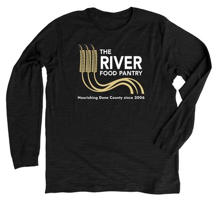 The River Logo - Apparel, a Solid Black Blend Premium Long Sleeve Tee