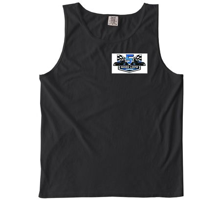 Fuel the Finish ? 5 More Laps Racing, a Black Comfort Colors Tank Top