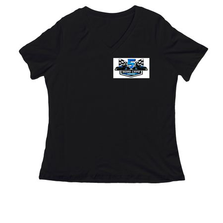Fuel the Finish ? 5 More Laps Racing, a Black Women's Relaxed V-Neck Tee