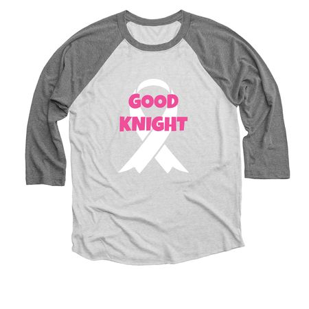 Good Knight Breast Cancer Awareness, a Premium Heather and Heather White 3/4 Sleeve Baseball Tee