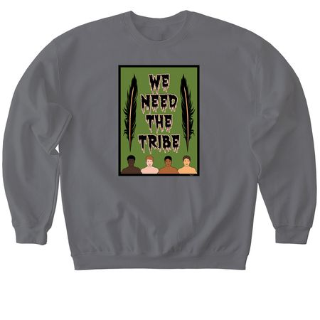 WE NEED THE TRIBE, a Charcoal Softstyle Crewneck Sweatshirt