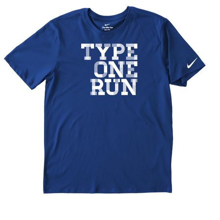 Type One Run Athletic Shirt, a Rush Blue Nike Dri-FIT Jersey Blend Performance Tee