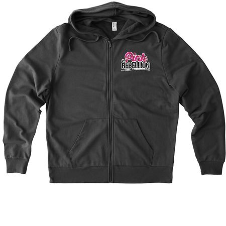 Pink Rebellion Hoodie, a Terrain Grey Allmade Organic French Terry Zip Up Hoodie