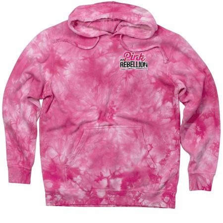 Pink Rebellion Hoodie, a Pink Tie Dyed Pullover Hoodie