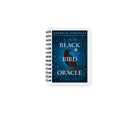 The Black Bird Oracle Book Cover Notebook, a White Spiral Notebook