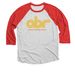 Manifest fall, y'all! ?, a Red and Heather White 3/4 Sleeve Baseball Tee