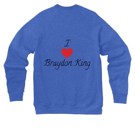 I Heart BK Sweatshirt, a Heather True Royal Premium Raglan Crewneck Sweatshirt (back-view)