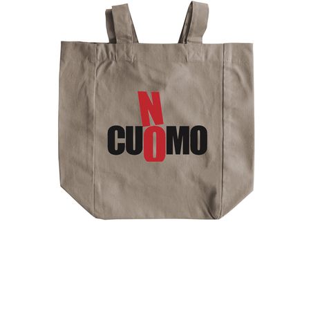NO Cuomo Bags Floating Logo, a Pumice Recycled Cotton Tote Bag (back-view)
