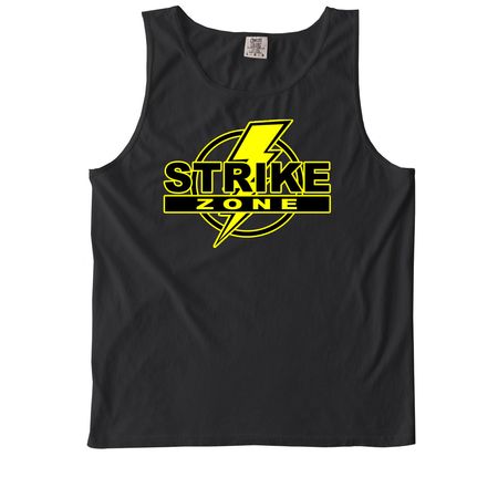 Strike Zone, a Black Comfort Colors Tank Top