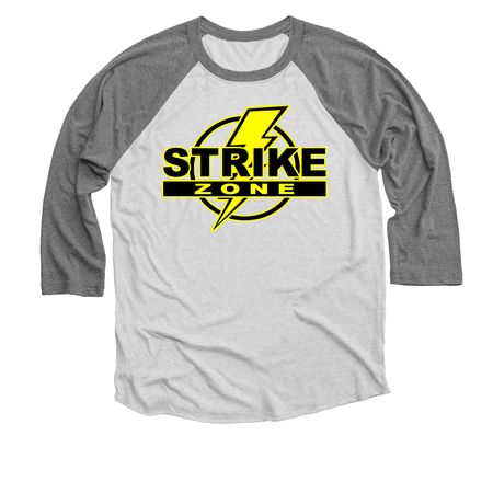 Strike Zone, a Premium Heather and Heather White 3/4 Sleeve Baseball Tee