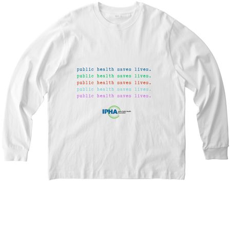 IPHA-PH saves lives, a White Stanley/Stella Unisex Freestyler Heavyweight Long Sleeve Tee