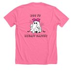 Breast Cancer shirt, a Neon Pink Premium Unisex Tee (back-view)
