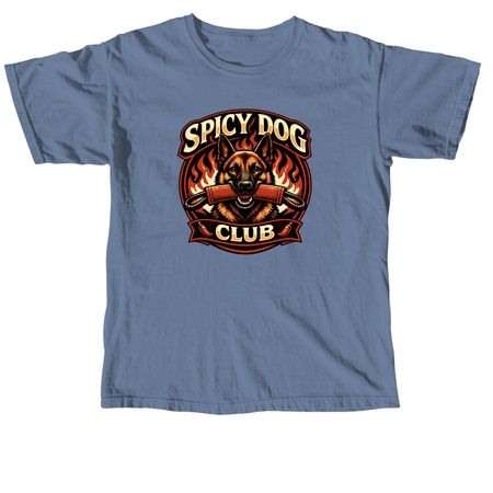 AlignedK9: Spicy Dogs Club, a Blue Jean Comfort Colors Unisex Tee