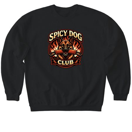 AlignedK9: Spicy Dogs Club, a Black Softstyle Crewneck Sweatshirt