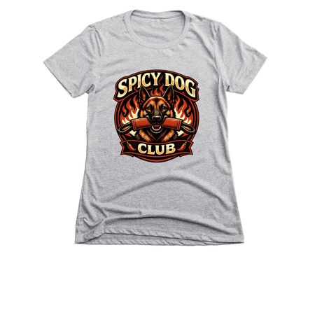 AlignedK9: Spicy Dogs Club, a Dark Heather Grey Women's Slim Fit Tee