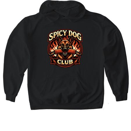 AlignedK9: Spicy Dogs Club, a Black Gildan Softstyle Pullover Hoodie