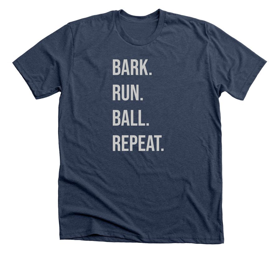 The Flyball Manifesto, a Heather Navy Premium Unisex Tee