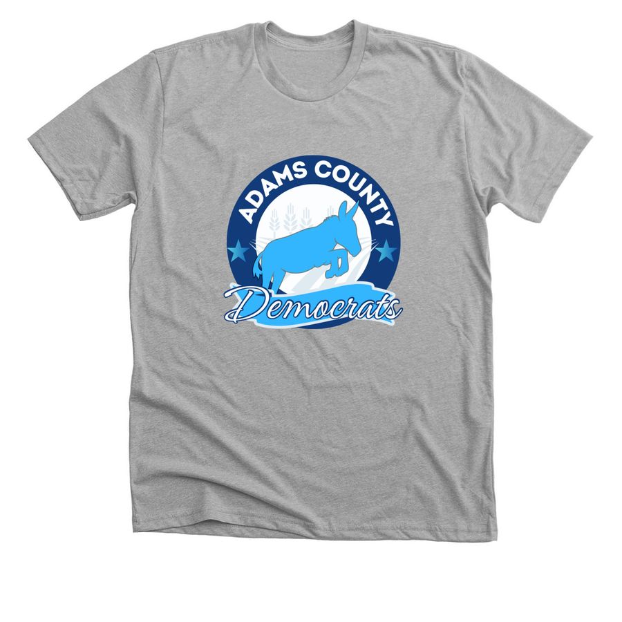 Adams County Democratic Party, a Athletic Heather Premium Unisex Tee