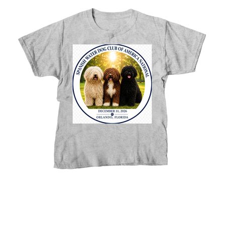 2026 T-shirts & Sweatshirts (design on front), a Sport Grey Youth Unisex Tee