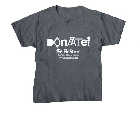 Donate, a Dark Heather Youth Unisex Tee