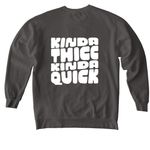 Thicc & Quick (simple), a Pepper Comfort Colors Crewneck Sweatshirt (back-view)