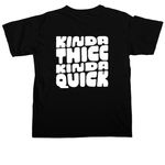 Thicc & Quick (simple), a Black Comfort Colors Unisex Tee (back-view)