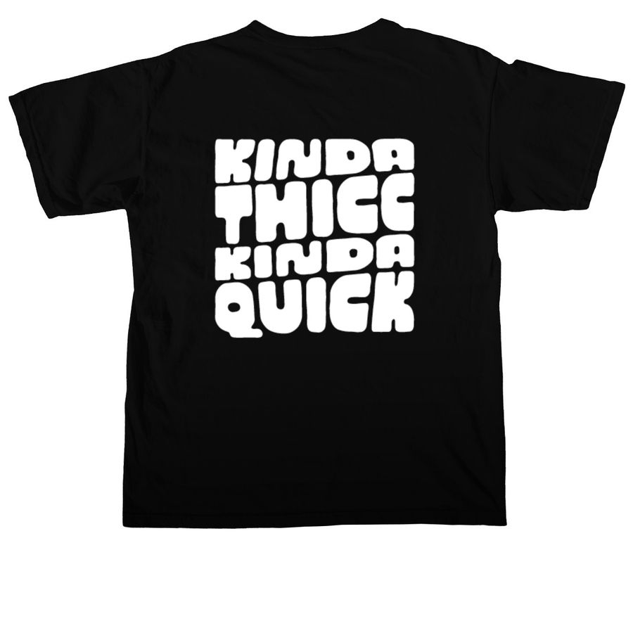 Thicc & Quick (simple), a Black Comfort Colors Unisex Tee (back-view)