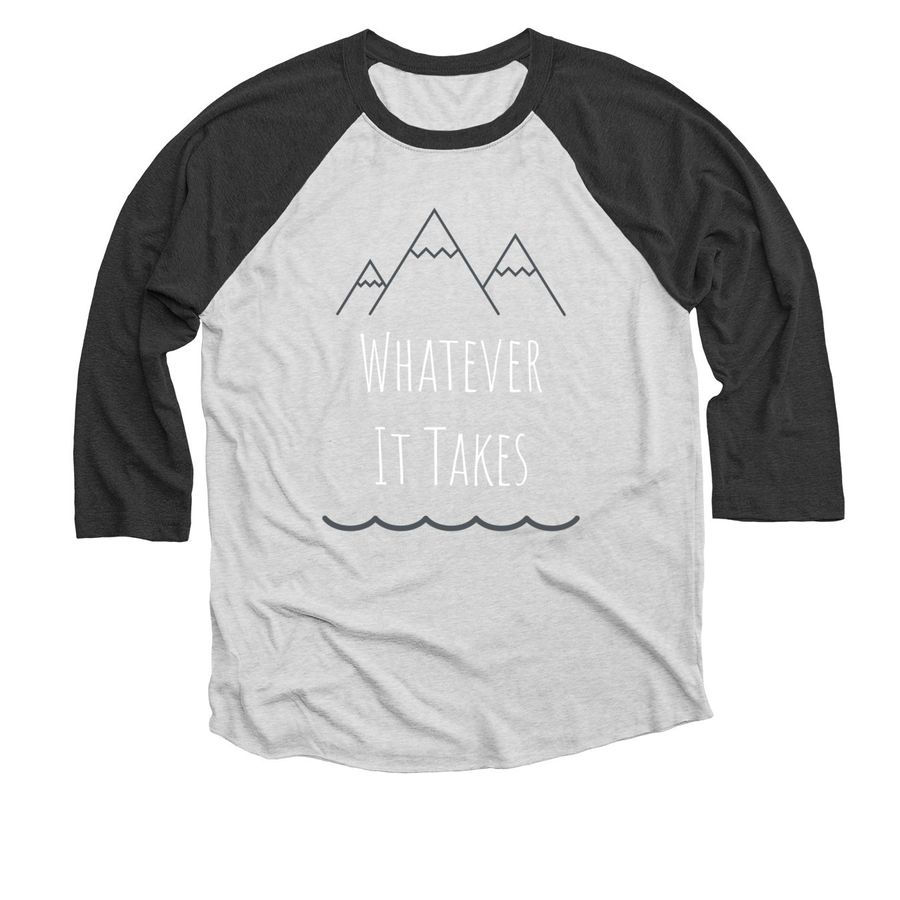 Kate's "Whatever It Takes" Beat Cancer Tees, a Black and Heather White 3/4 Sleeve Baseball Tee