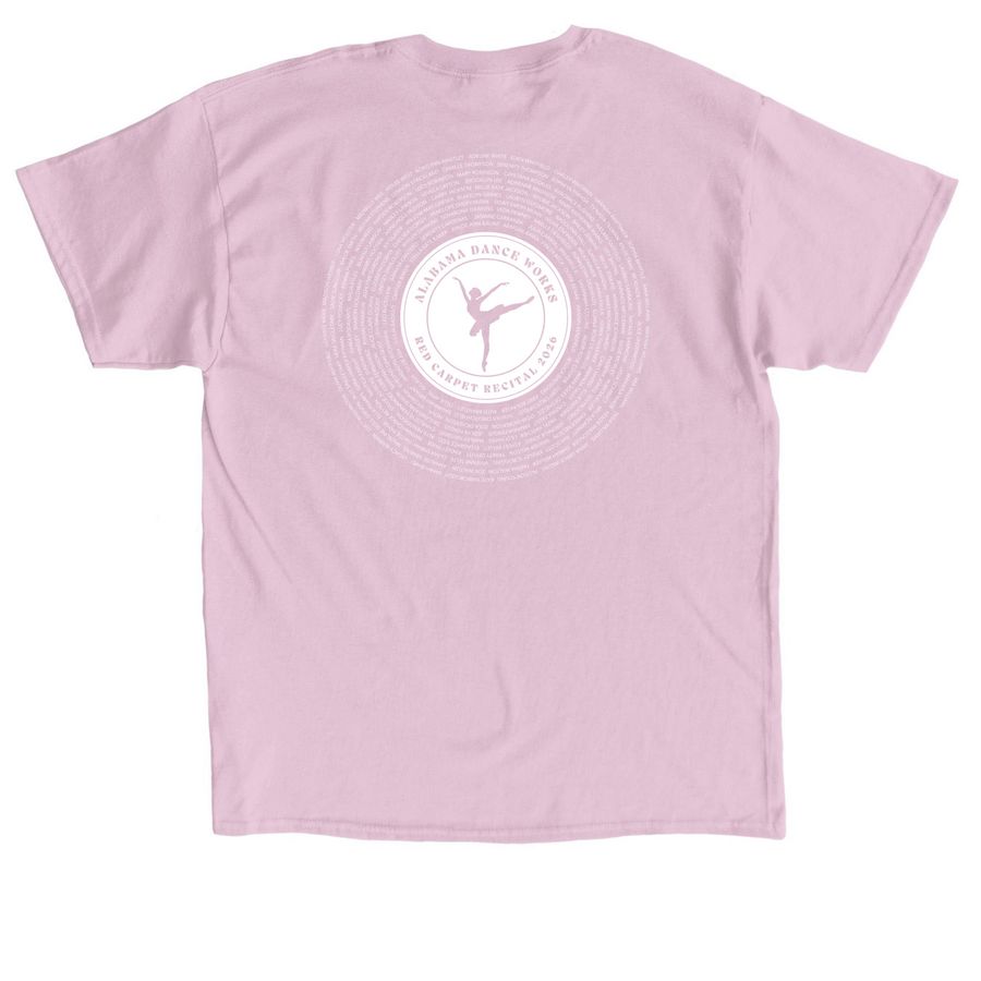 Recital T-Shirt, a Light Pink Classic Unisex Tee (back-view)