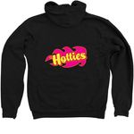 Hottie PINK Zipper Hoodie, a Black Zip Up Hoodie (back-view)