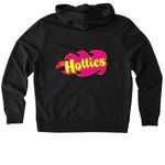 Hottie PINK Zipper Hoodie, a Deep Black Allmade Organic French Terry Zip Up Hoodie (back-view)