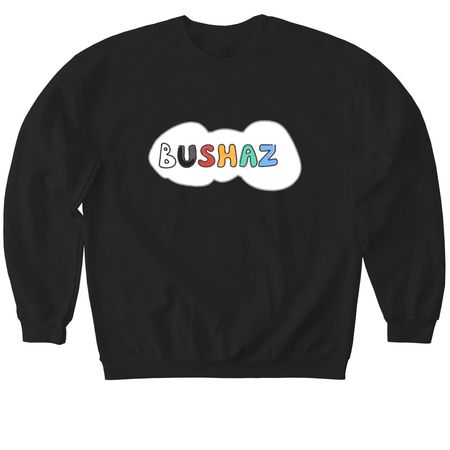 "BushaZ" Cloud Merchandise, a Black Softstyle Crewneck Sweatshirt