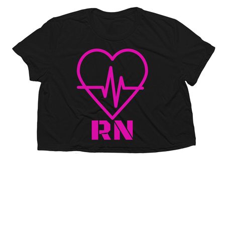 RN Crop, a Black Women?s Flowy Cropped Tee