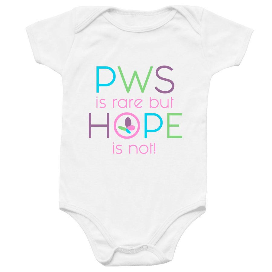 PWS is Rare but HOPE is not Onesie, a White Infant Onesie