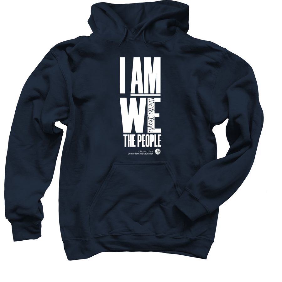 I Am We the People Pullover Hoodie (Dark), a Navy Pullover Hoodie