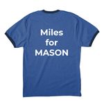 SCIENCE + LOVE = CURE Mason Michels&nbsp;, a Heather Royal/ Navy Cotton Ringer Tee (back-view)