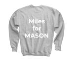 SCIENCE + LOVE = CURE Mason Michels&nbsp;, a Sport Grey Youth Crewneck Sweatshirt (back-view)